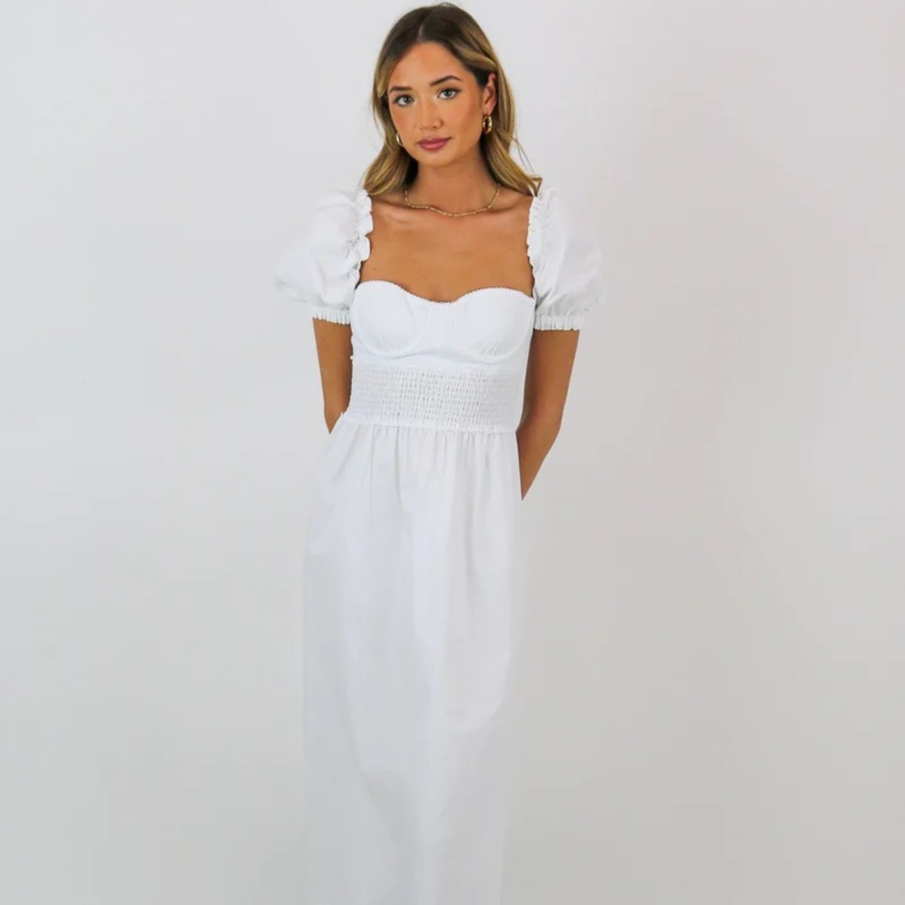 WeWoreWhat half sleeve bustier dress